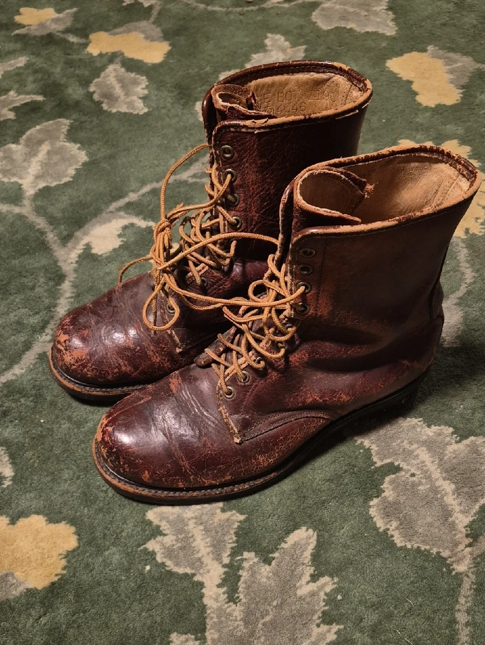 Men's Rustic Brown Leather Lace-Up Work Boots